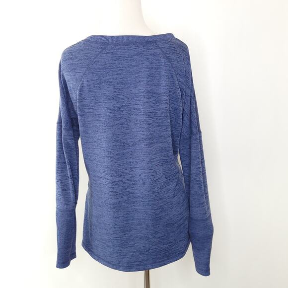 Athleta Cityscapes Sweatshirt Zip Detail Blue Pullover Boxy Fit Small - Picture 4 of 13